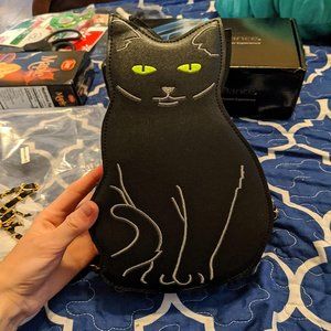 Women's Black Bat Wing Spider Web Shoulder Cat Bags